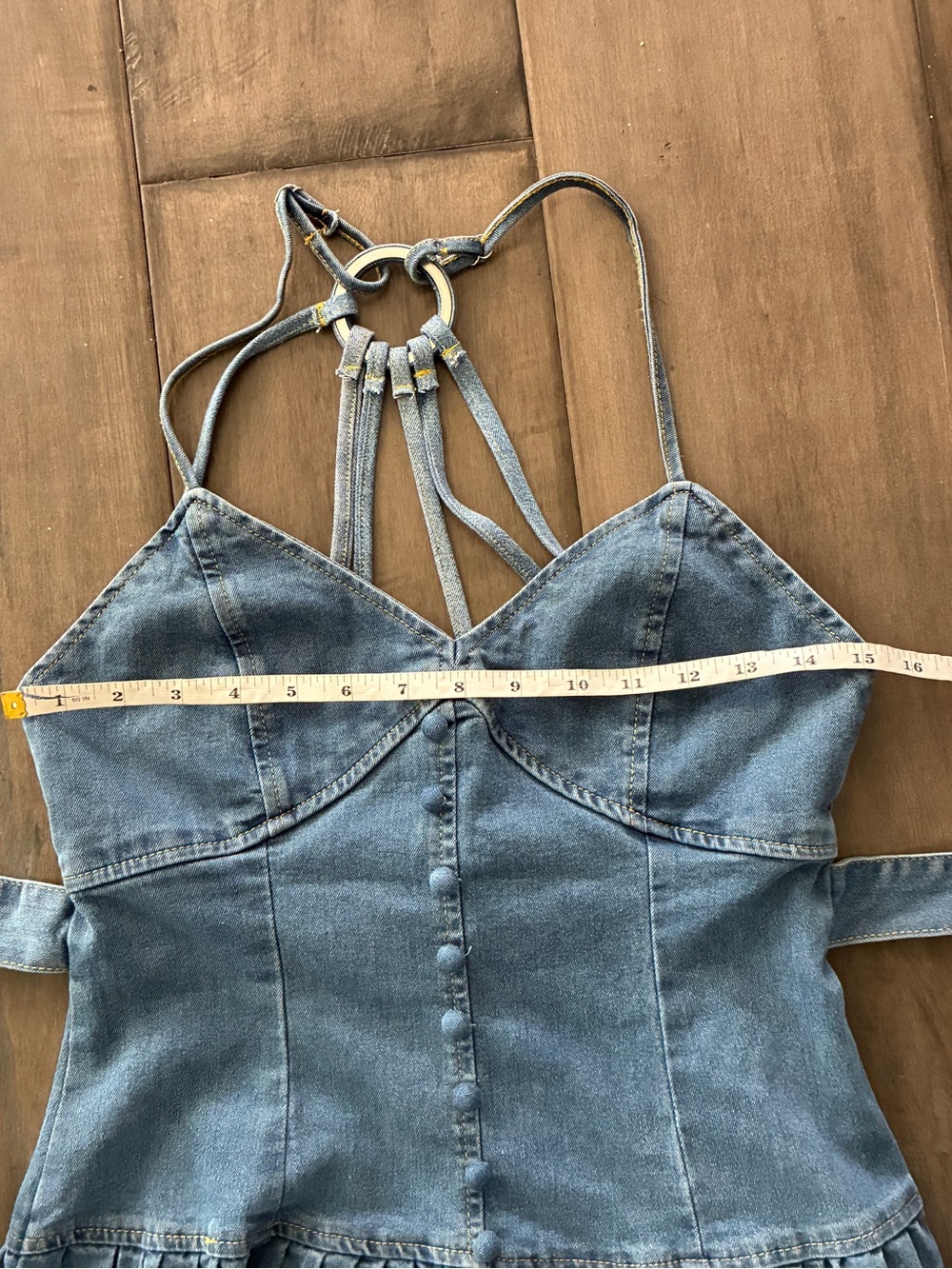 Denim Western Tiered Maxi Dress - Size Medium - Picture 10 of 13